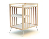 Table à langer en bois avec étagères et pied en acier - Jurababy